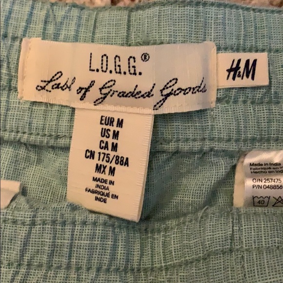 Teal elastic shorts size M H&M - Picture 2 of 3